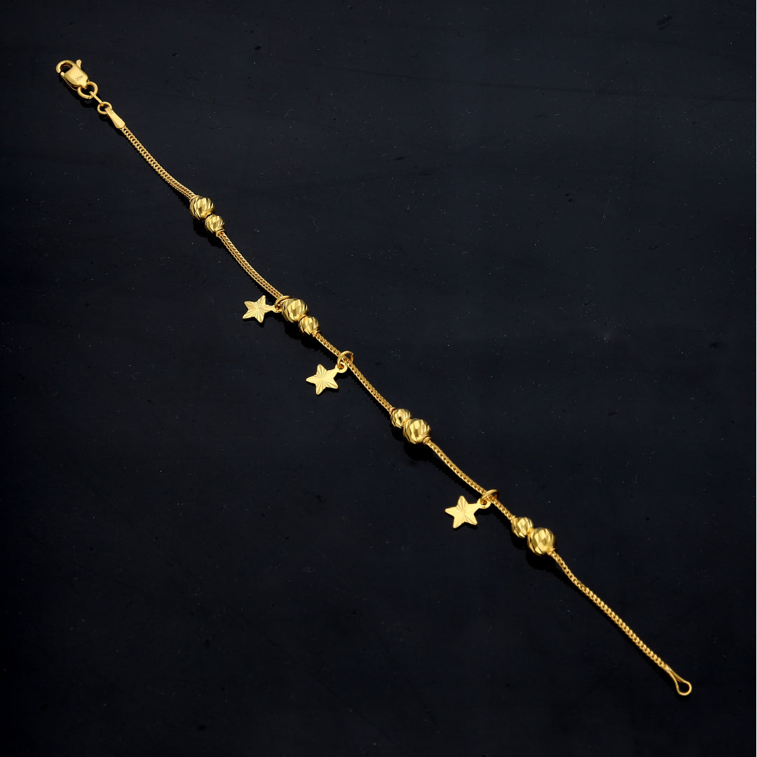 Gold Star Shaped Charms Bracelet 21KT - FKJBRL21KM11747