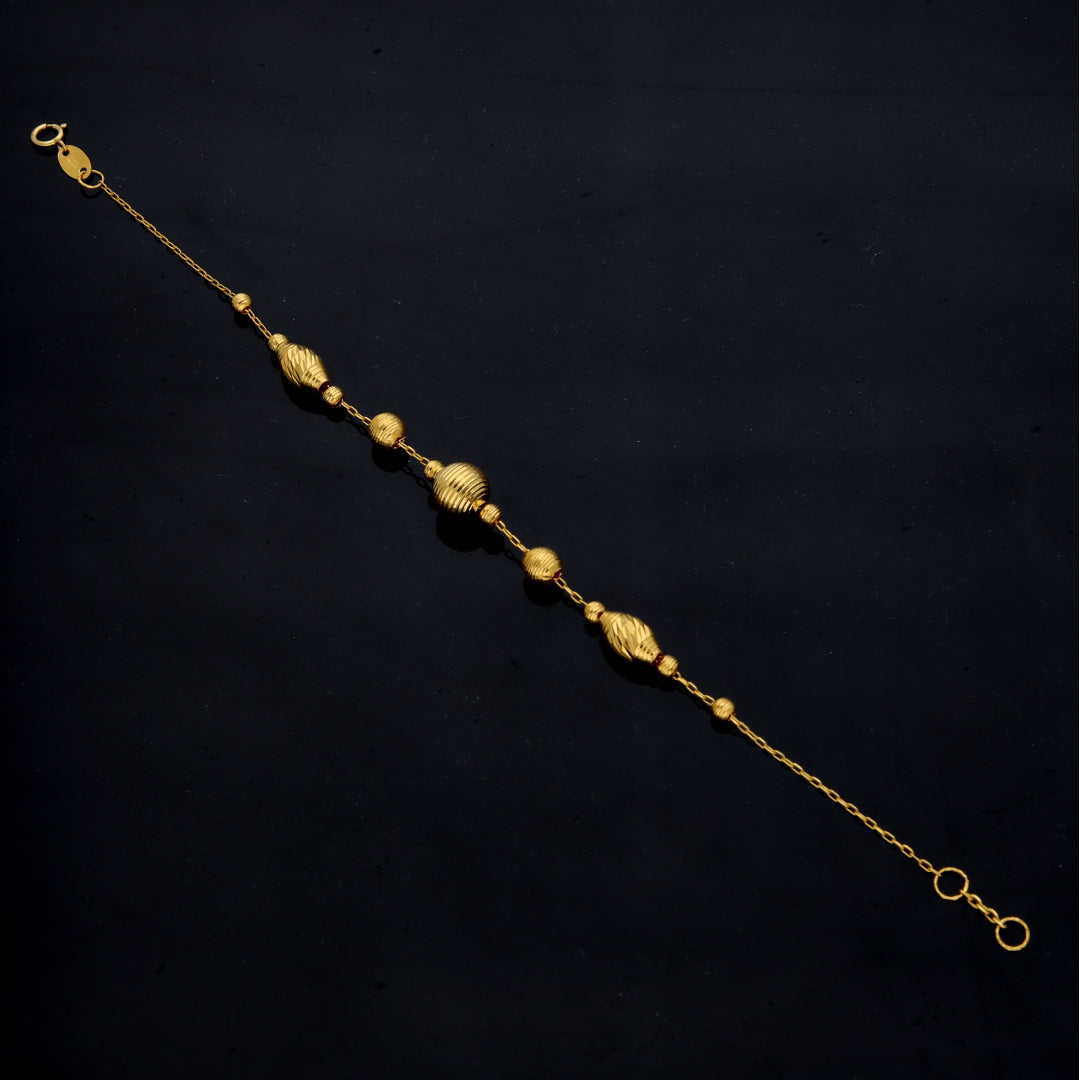 Gold Beads Bracelet 21KT - FKJBRL21KM11754