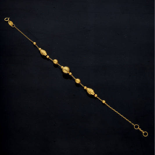Gold Beads Bracelet 21KT - FKJBRL21KM11754