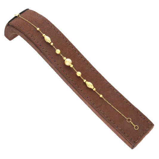 Gold Beads Bracelet 21KT - FKJBRL21KM11754