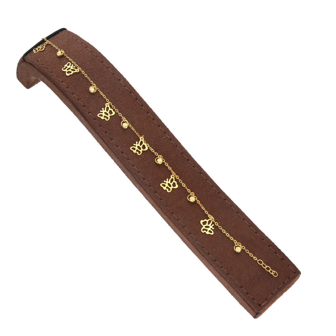 Gold Butterfly Charms Bracelet 21KT - FKJBRL21KM11768