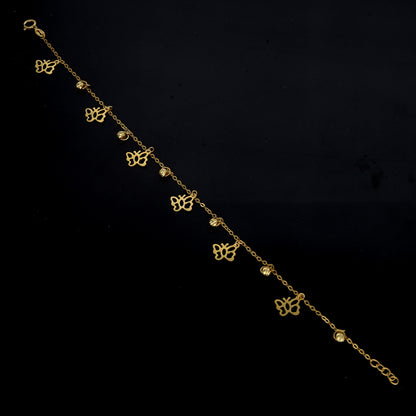 Gold Butterfly Charms Bracelet 21KT - FKJBRL21KM11768