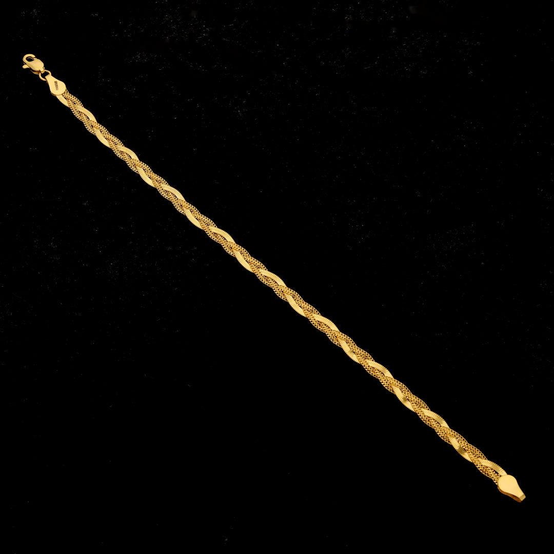 Gold Classic Twisted Bracelet 21KT - FKJBRL21KM11824