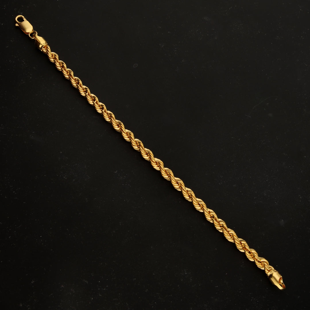 Gold Twisted Rope Bracelet 21KT - FKJBRL21KM11847
