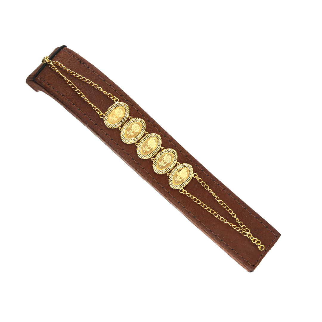 Gold Rose Design Bracelet 21KT - FKJBRL21KM11879
