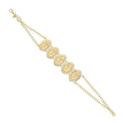 Gold Rose Design Bracelet 21KT - FKJBRL21KM11879