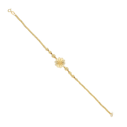 Gold Flower Design Bracelet 21KT - FKJBRL21KM11880