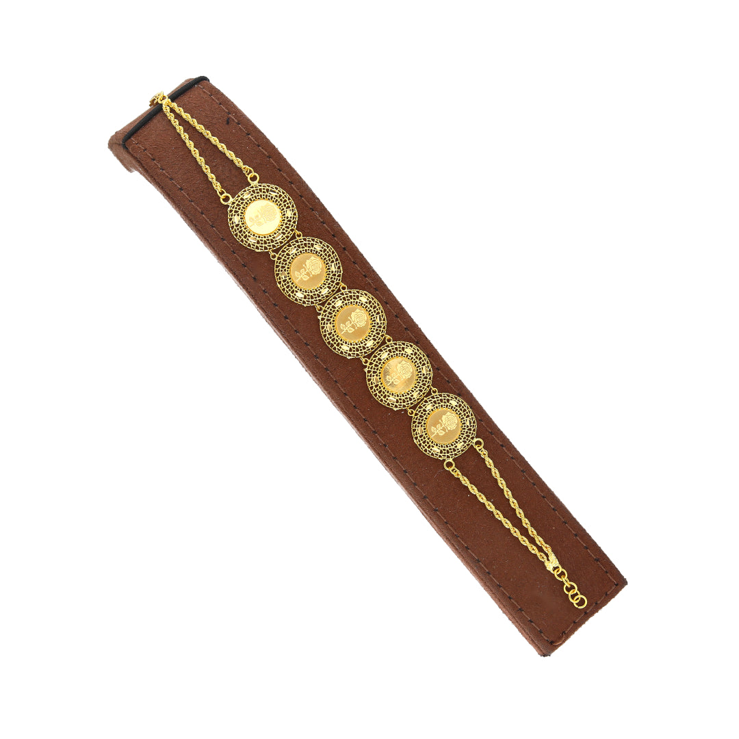 Gold Rose Design Bracelet 21KT - FKJBRL21KM11881