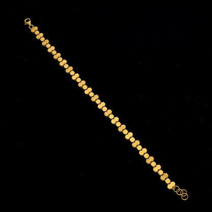 Gold Honeycomb Link Bracelet 21KT - FKJBRL21KM11917