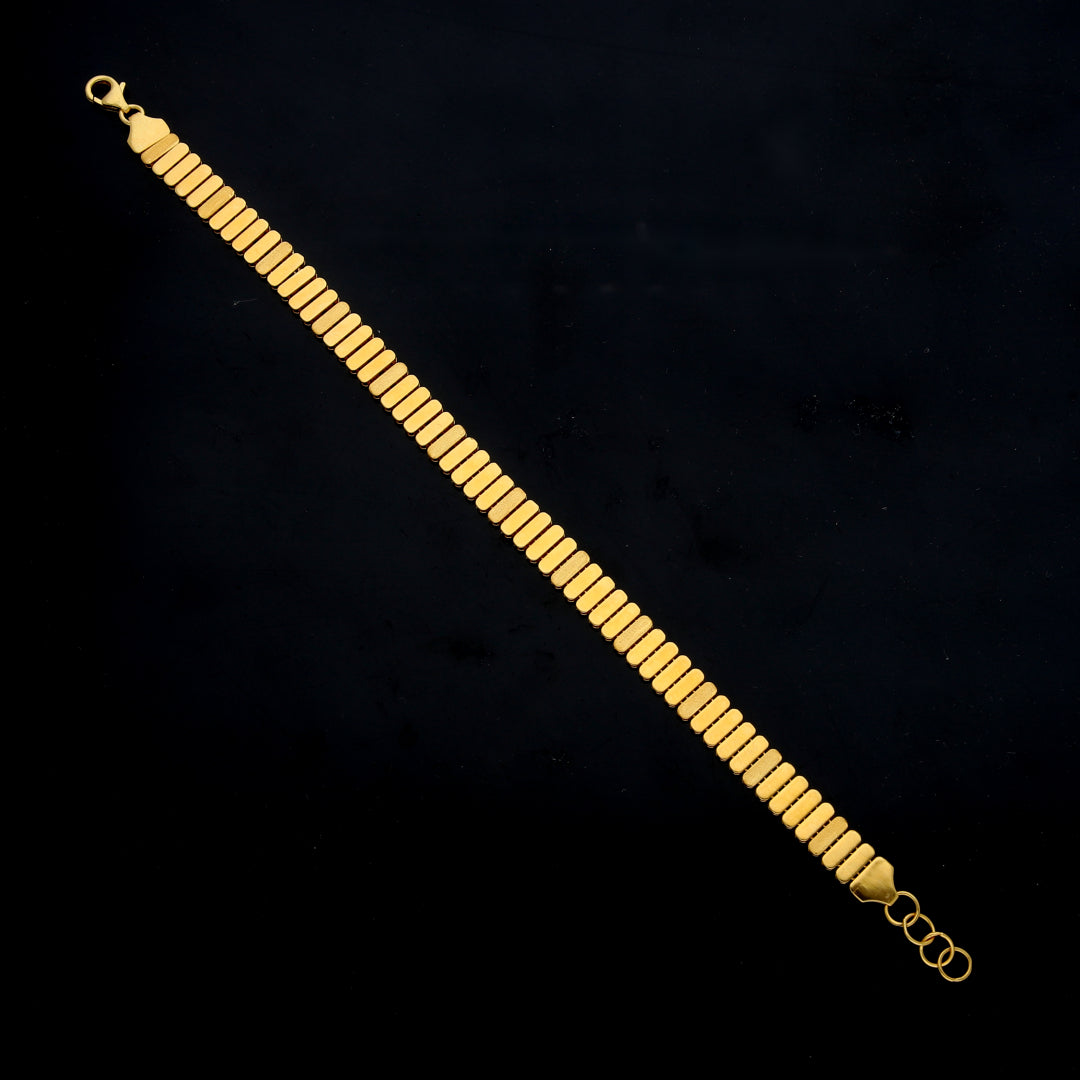 Gold Sleek Bar Link Bracelet 21KT - FKJBRL21KM11919
