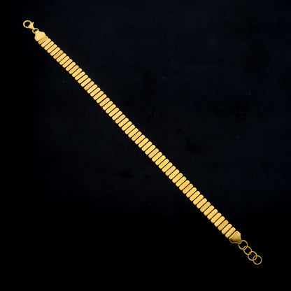 Gold Sleek Bar Link Bracelet 21KT - FKJBRL21KM11919
