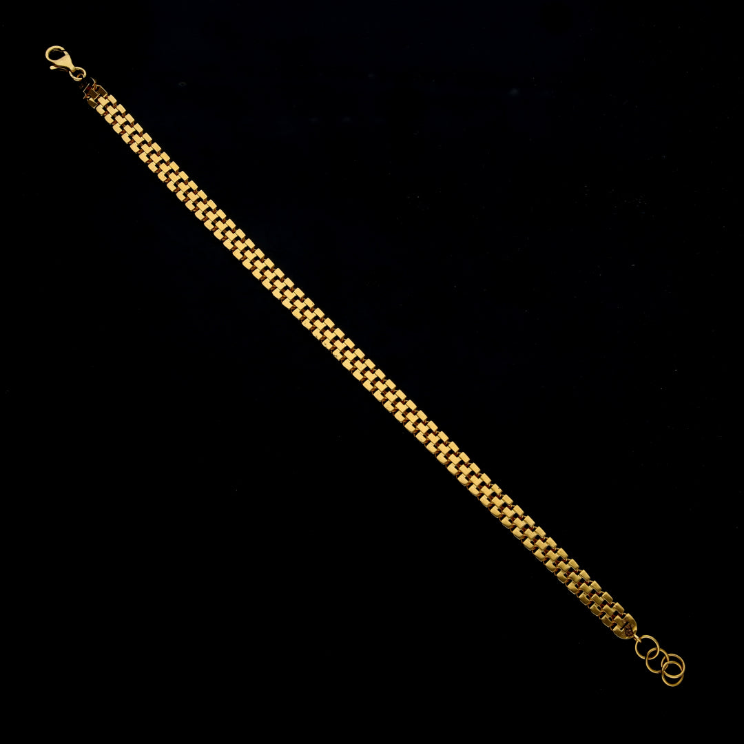 Gold Geometric Link Bracelet 21KT - FKJBRL21KM11920