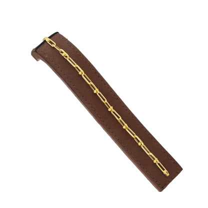 Gold Paperclip Link Bracelet 21KT - FKJBRL21KM11924