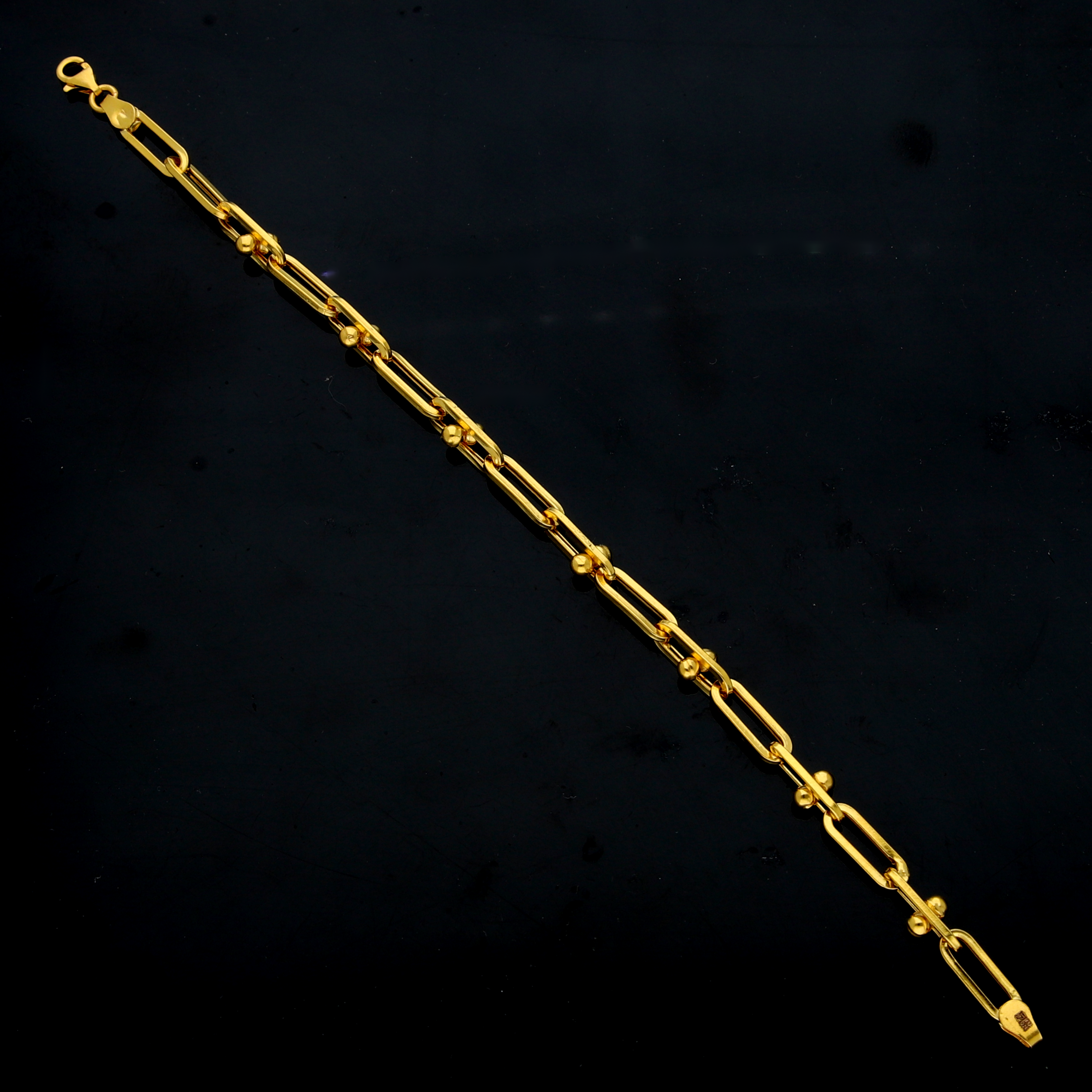 Gold Paperclip Link Bracelet 21KT - FKJBRL21KM11924