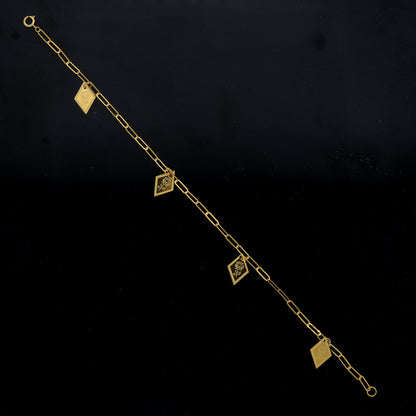 Gold Rose Charms Bracelet 21KT - FKJBRL21KM11929