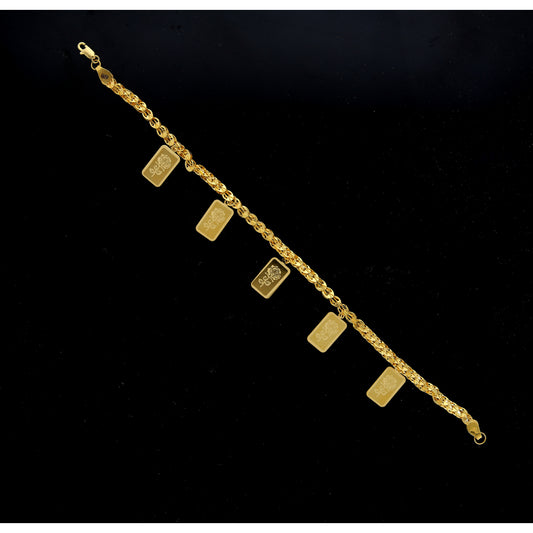 Gold Rose Charms Bracelet 21KT - FKJBRL21KM11930