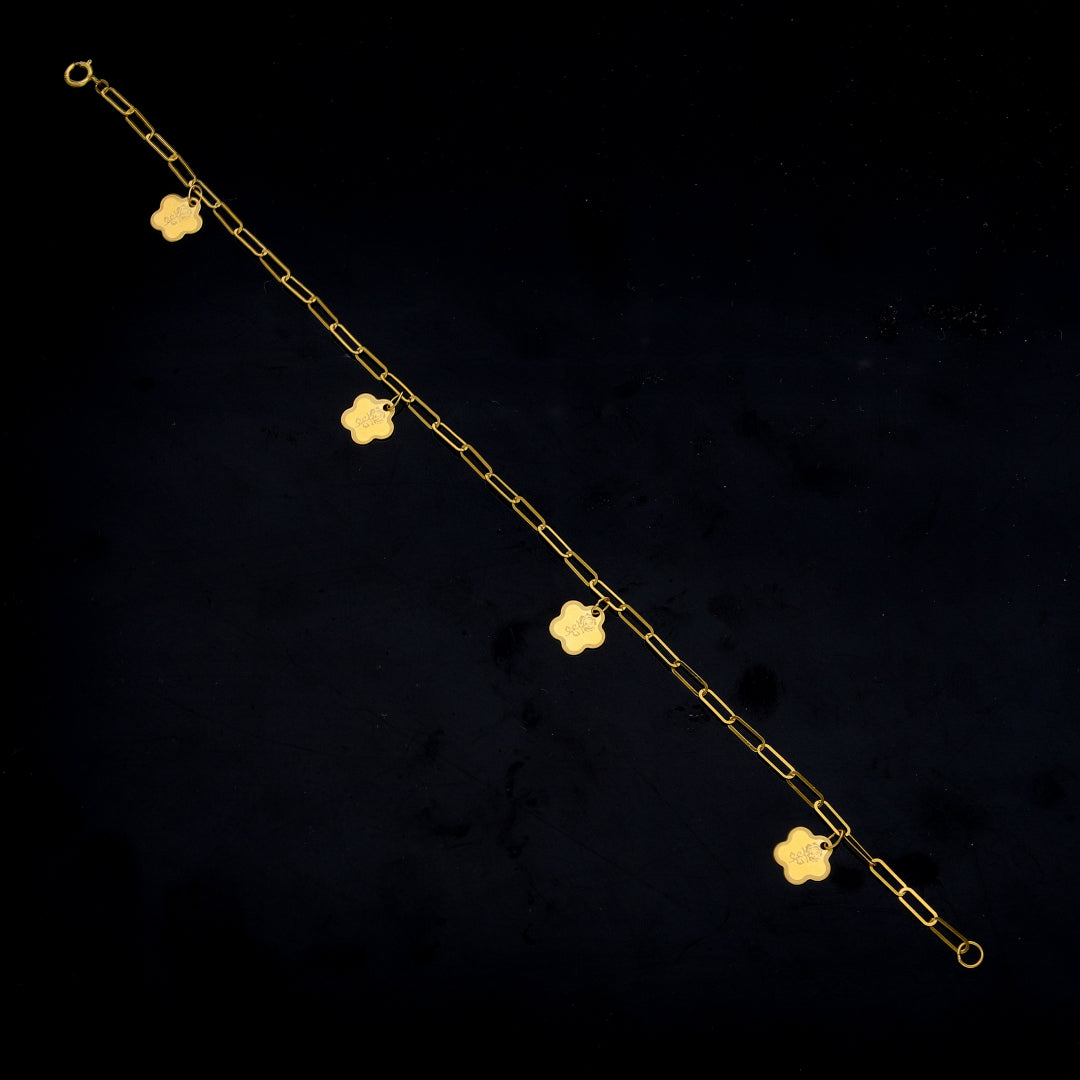 Gold Rose Charms Bracelet 21KT - FKJBRL21KM11931