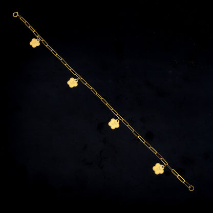 Gold Rose Charms Bracelet 21KT - FKJBRL21KM11931