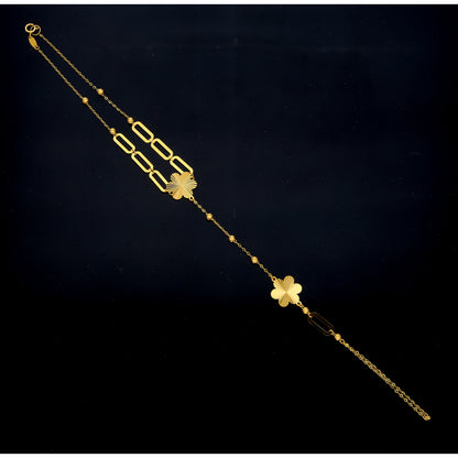 Gold Blossom Layered Bracelet 21KT - FKJBRL21KM11988