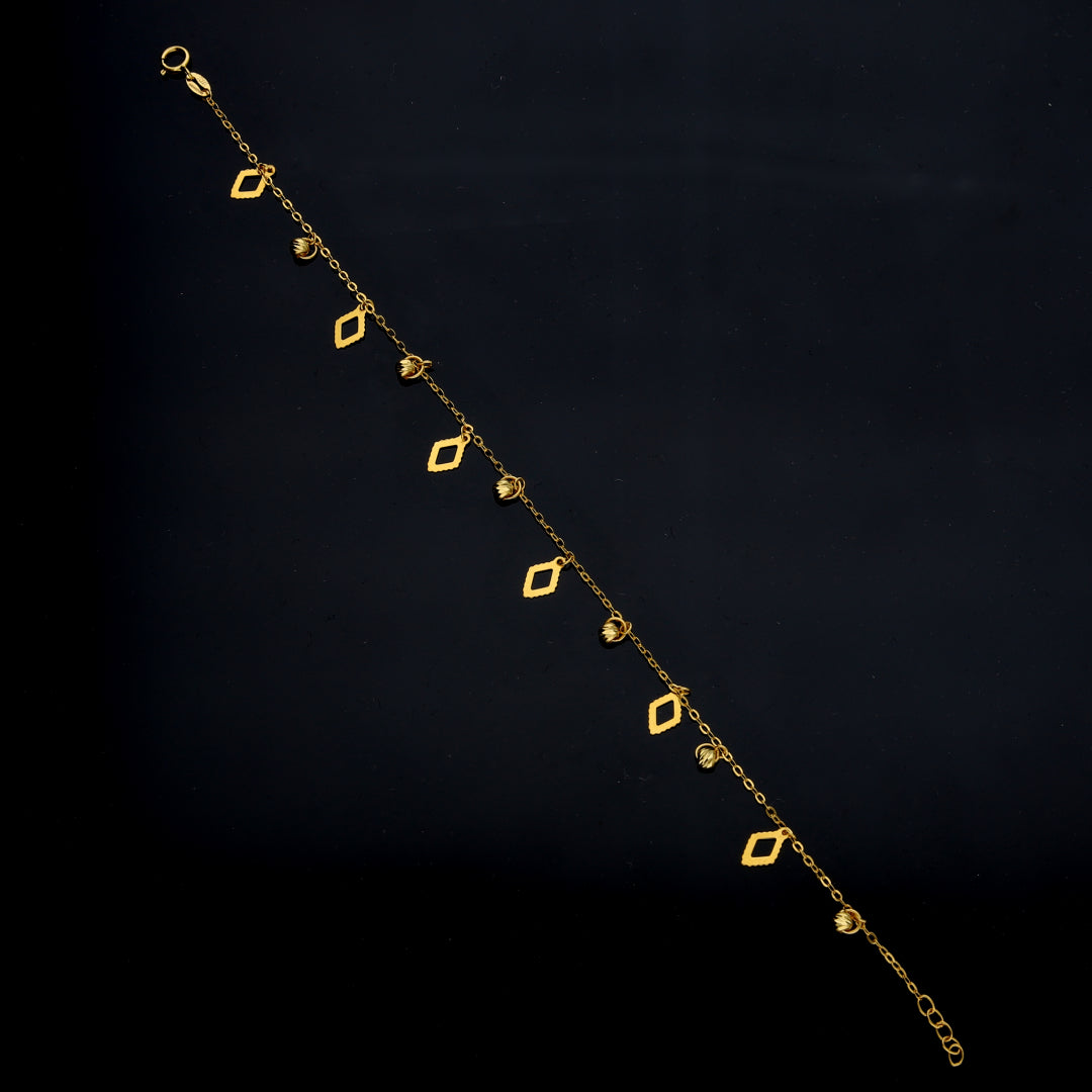 Gold Geometric Charm Bracelet 21KT - FKJBRL21KM11989