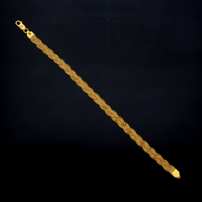 Gold Classic Braided Bracelet 21KT - FKJBRL21KM11992