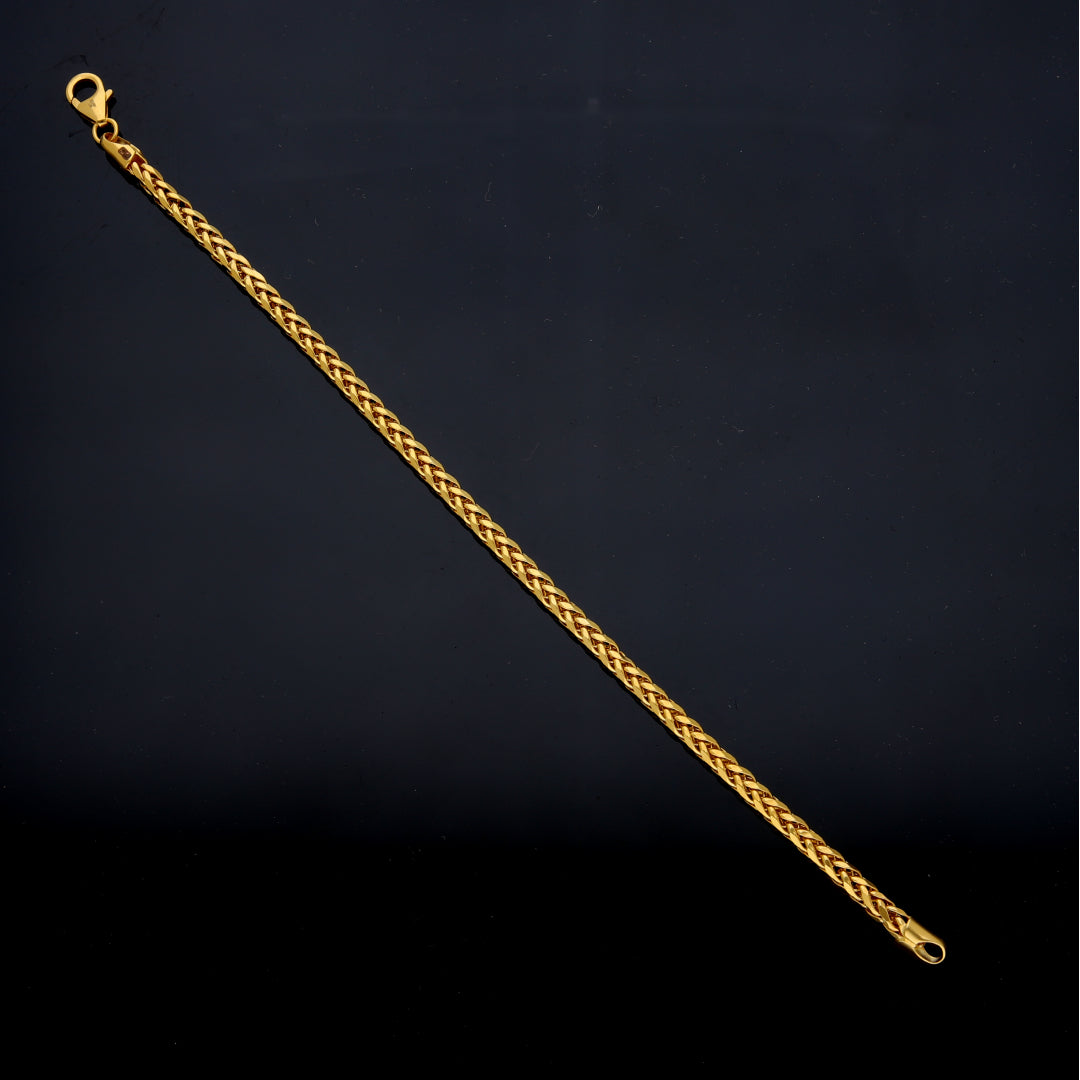 Gold Wheat Link Bracelet 21KT - FKJBRL21KM11999