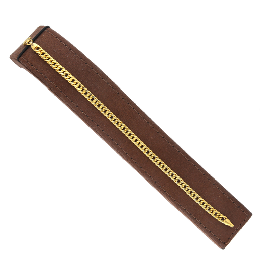 Gold Curb Bracelet 21KT - FKJBRL21KM12062