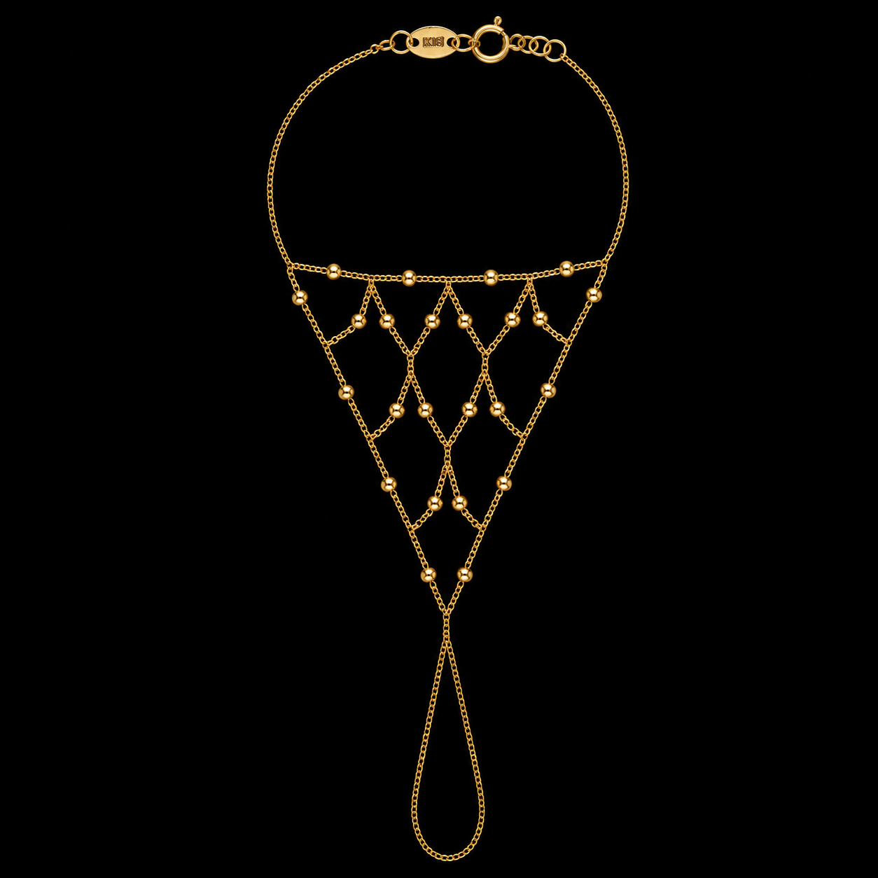 Gold Hand Harness Bracelet 21KT - FKJBRL21KM12082
