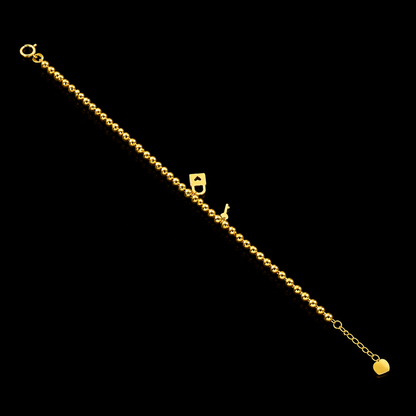 Gold Lock & Key Bracelet 21KT - FKJBRL21KM12154