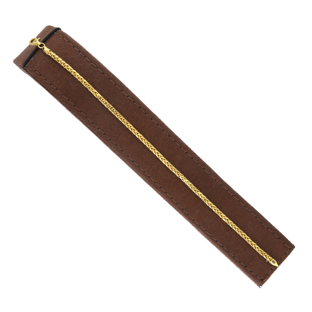 Gold Wheat Braided Bracelet 21KT - FKJBRL21KM12094