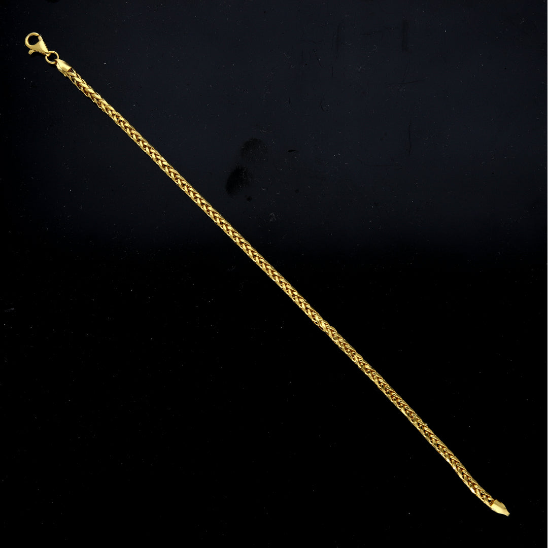 Gold Wheat Braided Bracelet 21KT - FKJBRL21KM12094