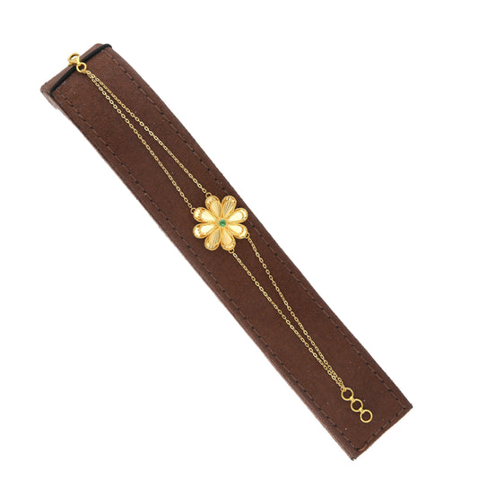 Gold Flower Shaped Bracelet 21KT - FKJBRL21KM12124