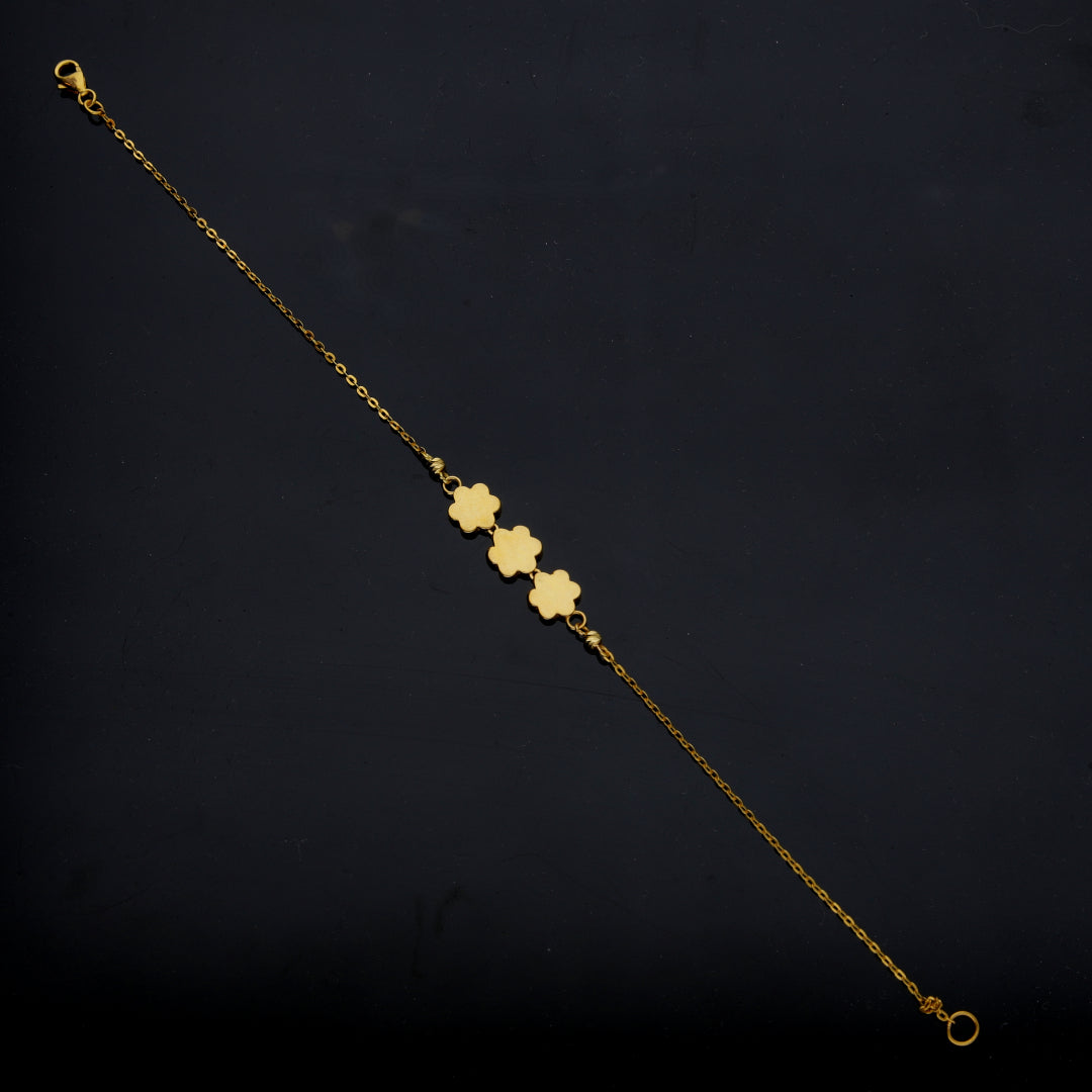 Gold Flower Shaped Bracelet 21KT - FKJBRL21KM12132