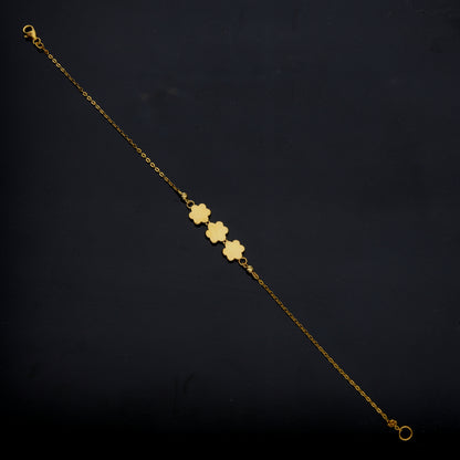 Gold Flower Shaped Bracelet 21KT - FKJBRL21KM12132