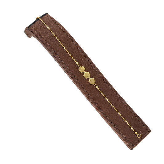 Gold Flower Shaped Bracelet 21KT - FKJBRL21KM12132