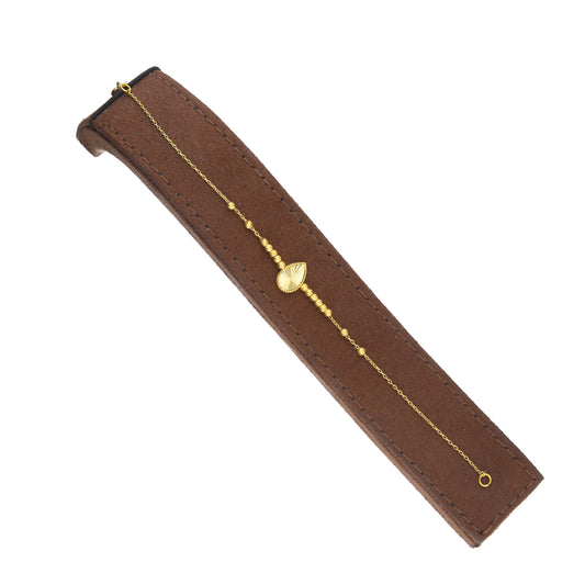 Gold Almond Shaped Bracelet 21KT - FKJBRL21KM12133