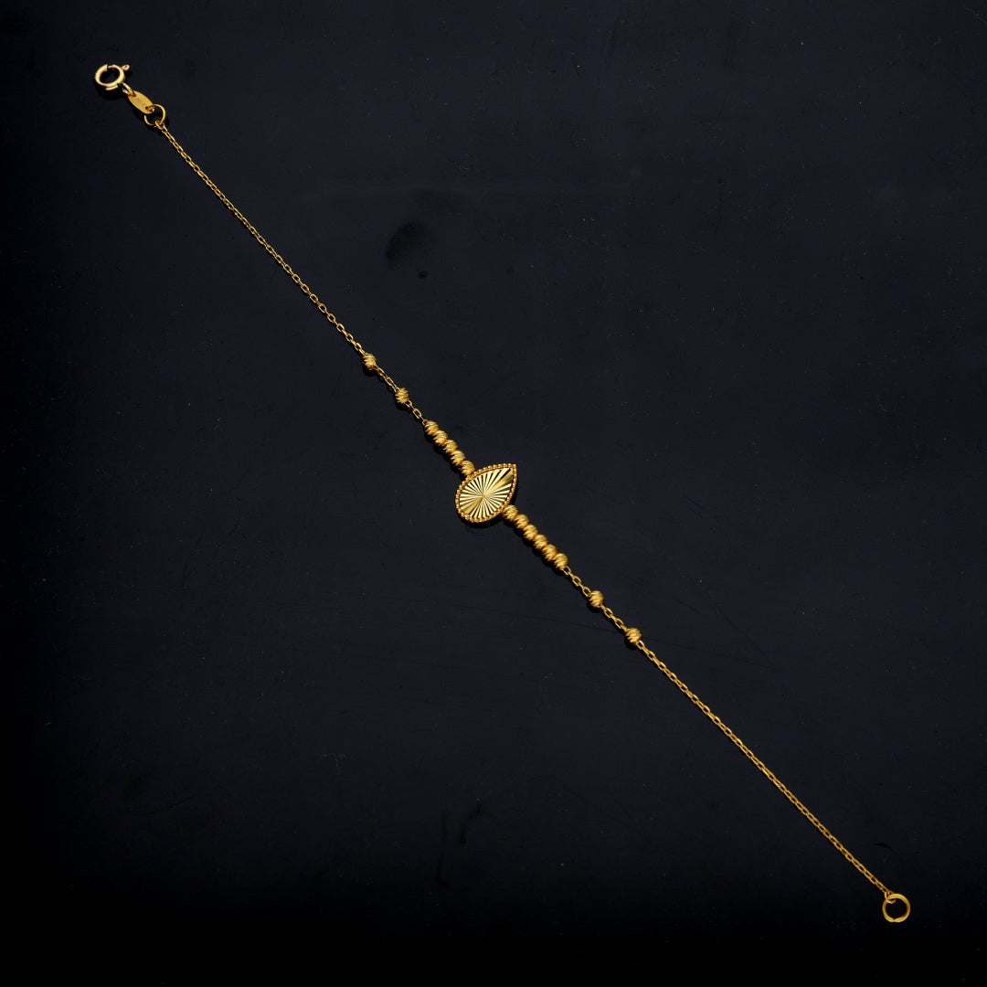 Gold Almond Shaped Bracelet 21KT - FKJBRL21KM12133
