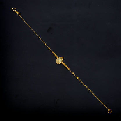 Gold Almond Shaped Bracelet 21KT - FKJBRL21KM12133