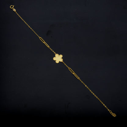 Gold Flower Shaped Bracelet 21KT - FKJBRL21KM12134