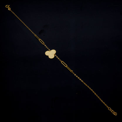 Gold Leaf Shaped Bracelet 21KT - FKJBRL21KM12136
