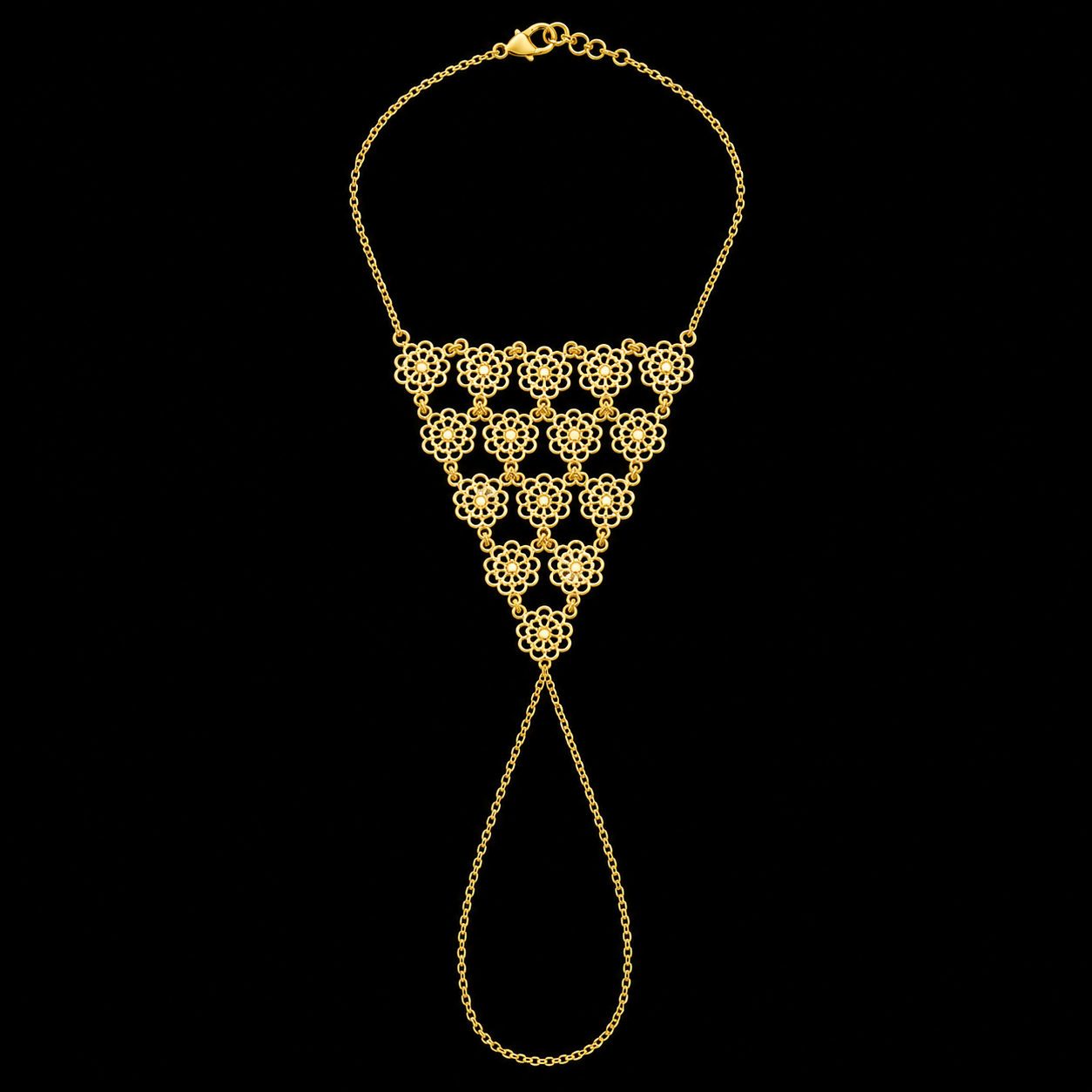 Gold Hand Harness Bracelet 21KT - FKJBRL21KM12150