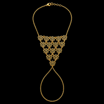 Gold Hand Harness Bracelet 21KT - FKJBRL21KM12151