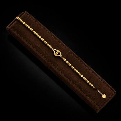 Gold Inter-Linked Heart Bracelet 21KT - FKJBRL21KM12153