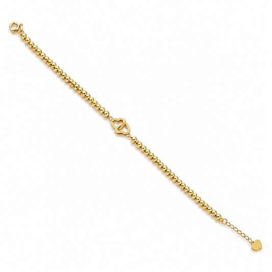 Gold Inter-Linked Heart Bracelet 21KT - FKJBRL21KM12153