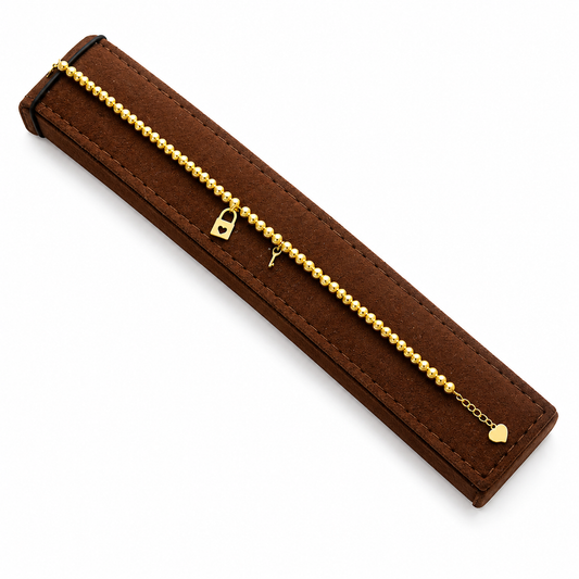 Gold Lock & Key Bracelet 21KT - FKJBRL21KM12154