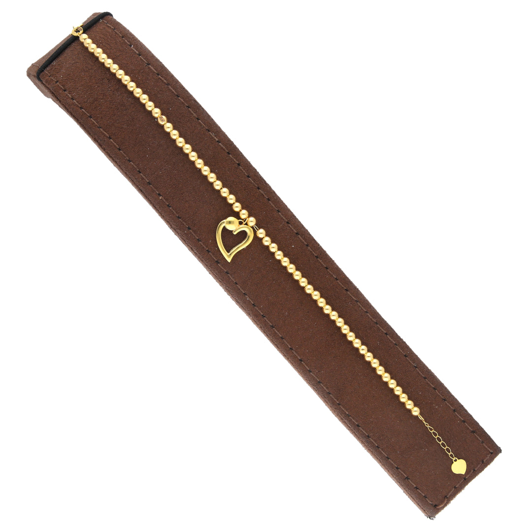 Gold Heart Bracelet 21KT - FKJBRL21KM12156