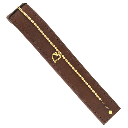 Gold Heart Bracelet 21KT - FKJBRL21KM12156