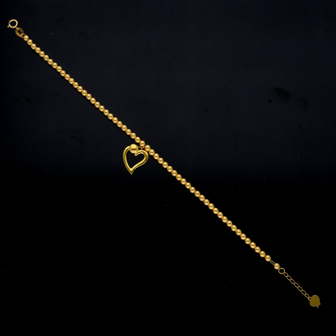 Gold Heart Bracelet 21KT - FKJBRL21KM12156
