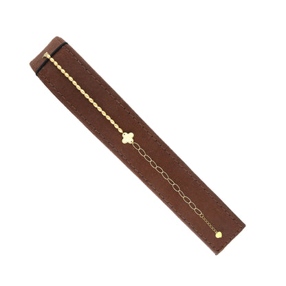 Gold Clover Leaf Bracelet 21KT - FKJBRL21KM12159
