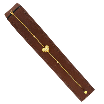 Gold Heart Bracelet 21KT - FKJBRL21KM12161